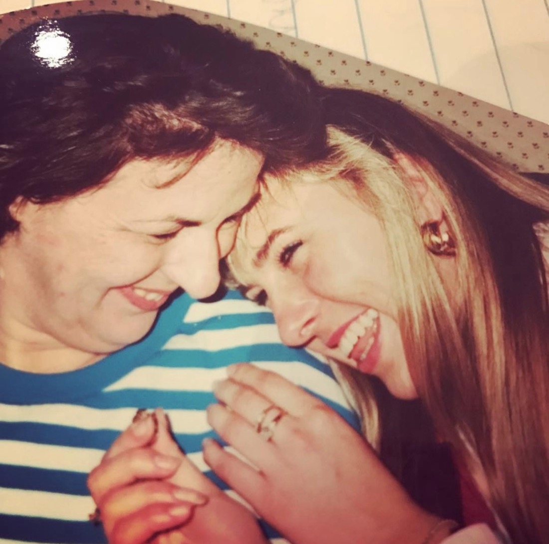 Angela with her mother