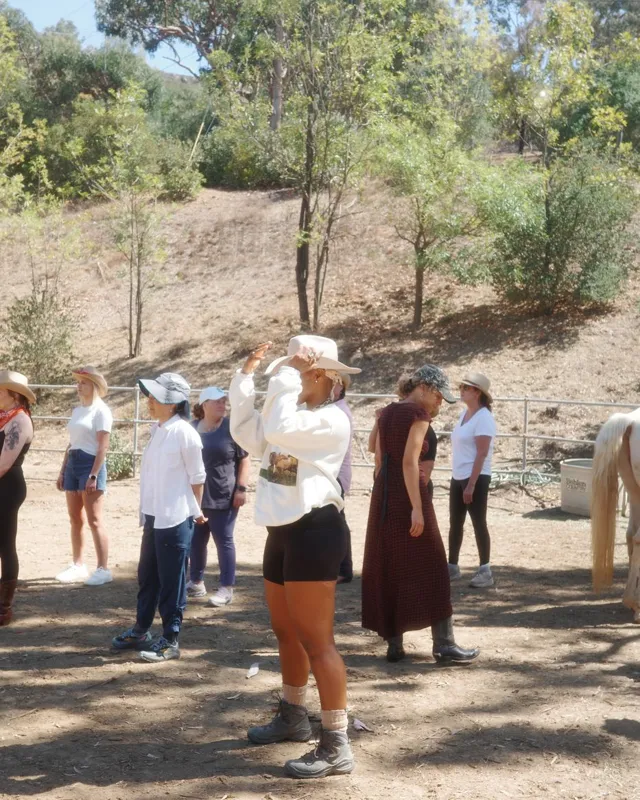 Guests with the horses at Shakti Ranch