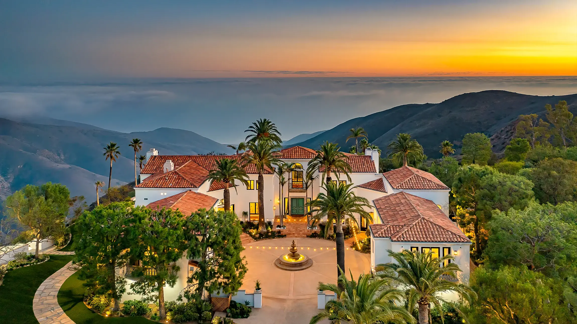 The Malibu Dream Resort villa at sunset