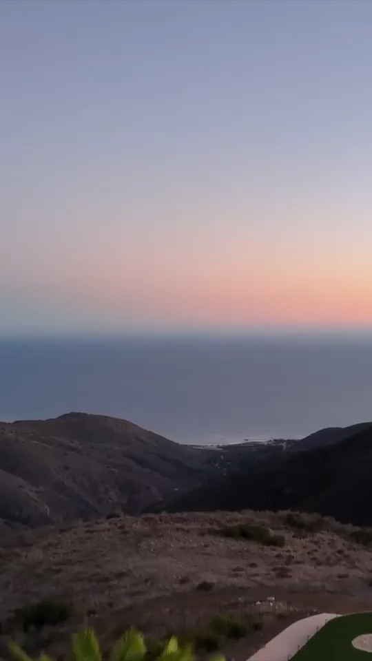 A restored view of the Malibu estate and gardens