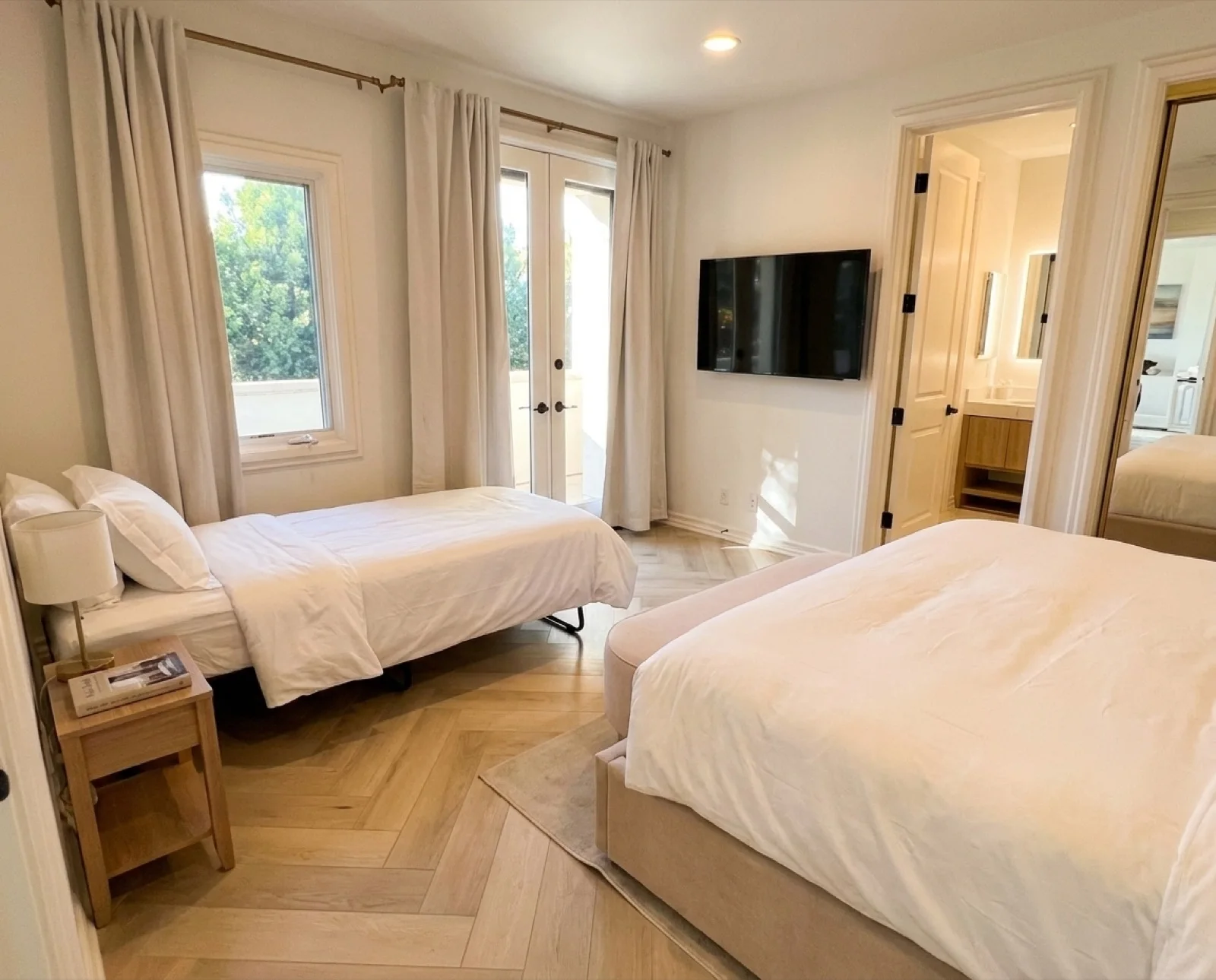 The Blush Room's twin bed