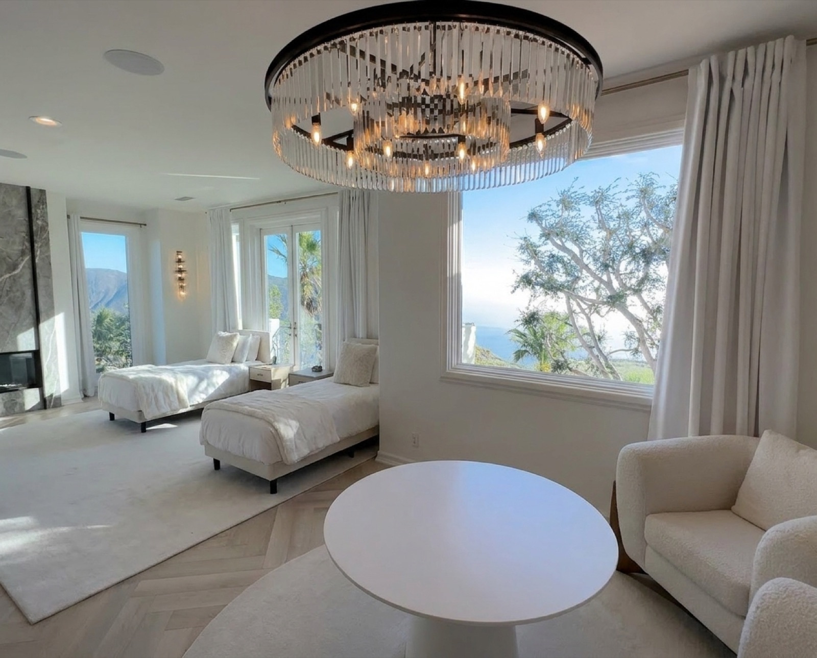 The Master Suite's two twin beds, one for each of the other two guests