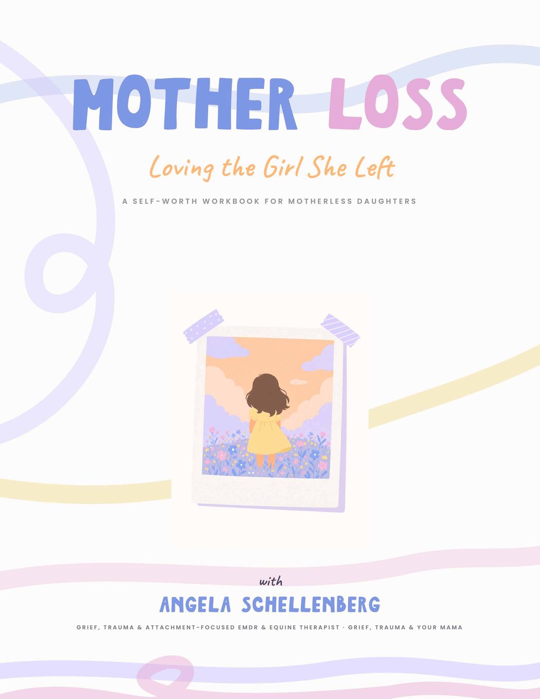 Loving the Girl She Left workbook cover with a polaroid of a girl in a field of flowers