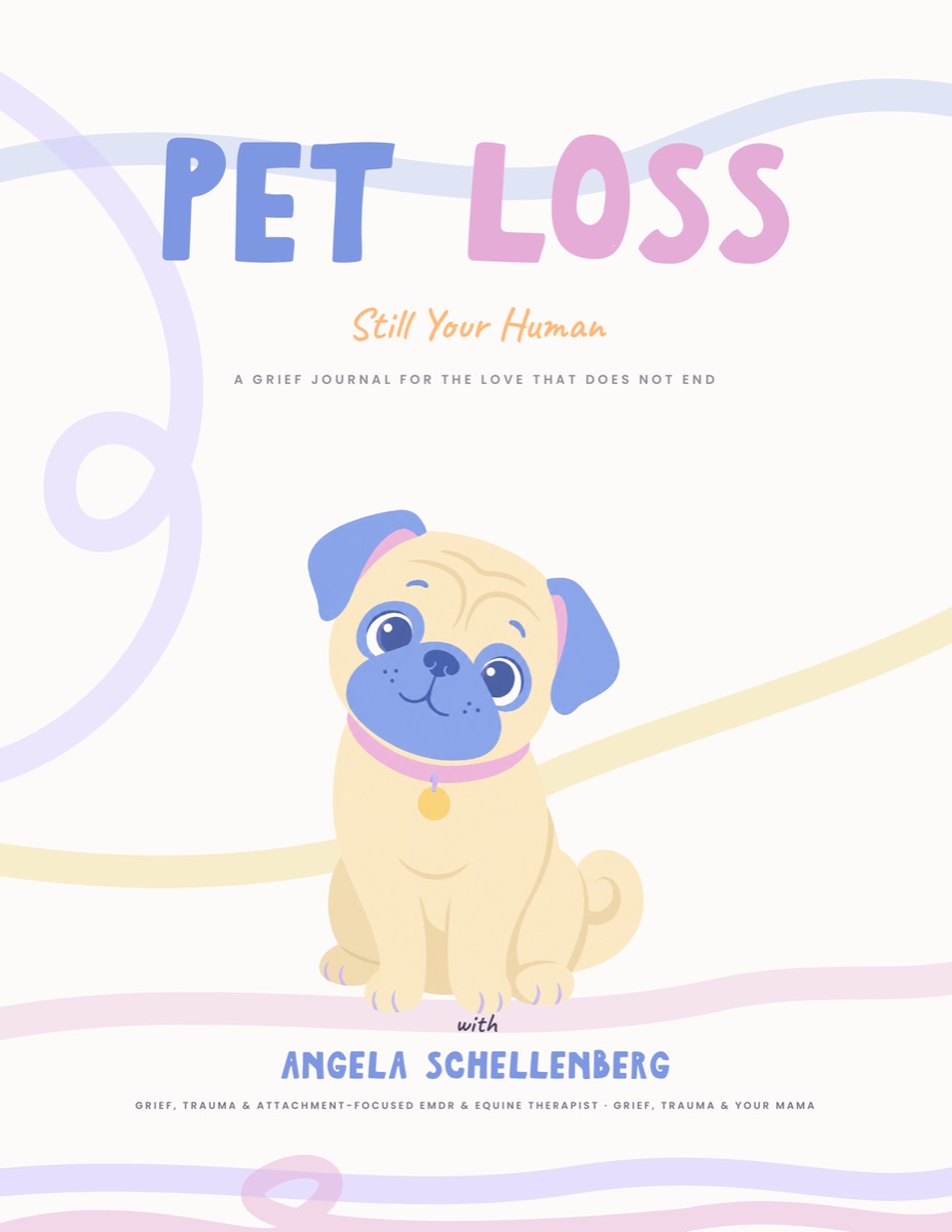 Still Your Human pet loss journal cover with a pug puppy