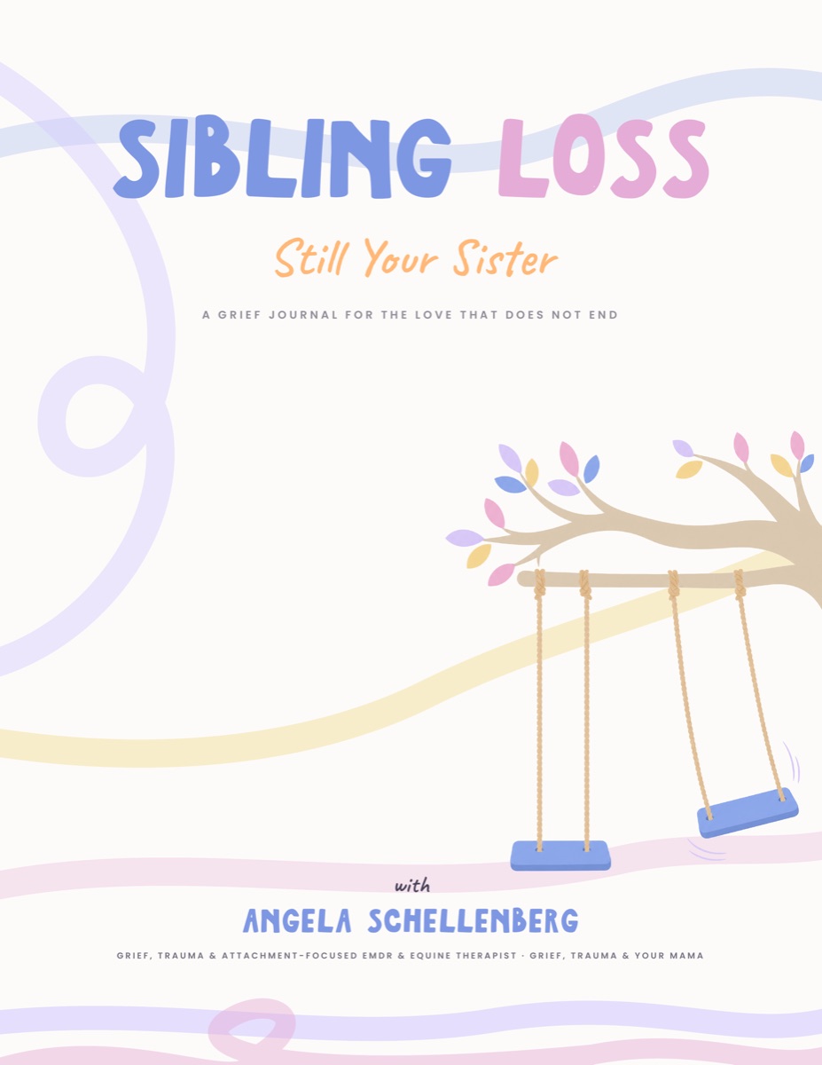 Still Your Sister sibling loss journal cover with a tree and two swings