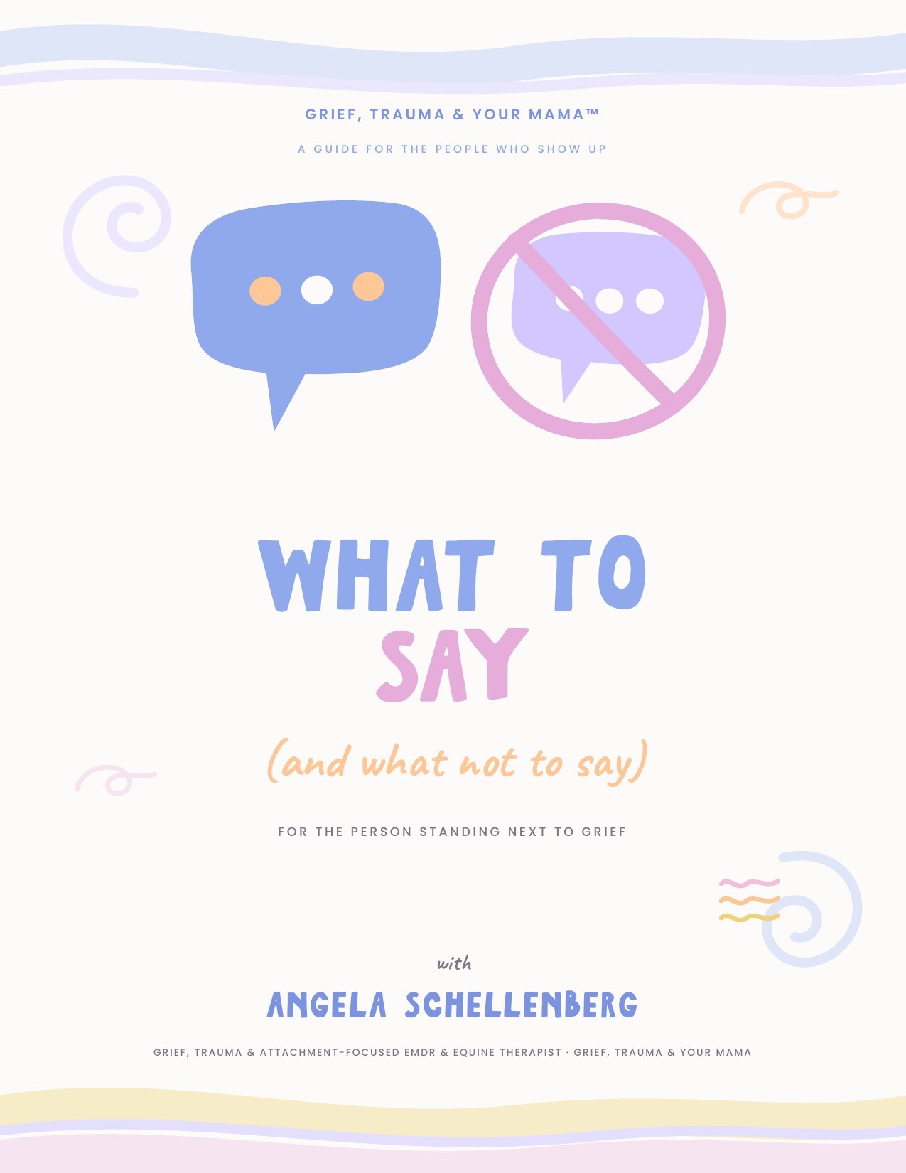 What to Say (and What Not to Say) cover: two speech bubbles, the second struck through with a no-sign